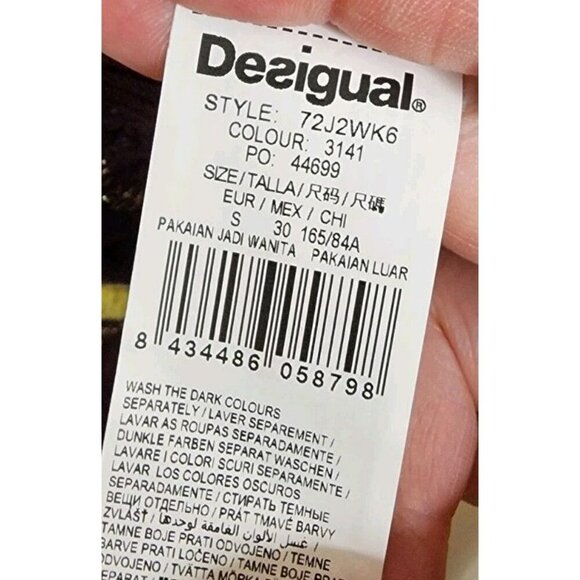 NWT Size US XS Desigual Burgundy Brown Knit Sweater Floral Oversized - Picture 5 of 6